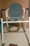 Medline 3-IN-1 Steel Bedside Commode, Elongated Seat, Folding Frame, Gray Nib. Fixed Price $38.00.