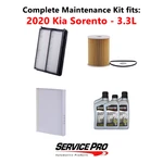 2020 Kia Sorento 3.3L Complete Cabin, Air & Oil Filter Kit (5W-20). Fixed Price $95.95.