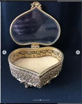 Antique Heart Shaped Jewelry Box France Early 1900S. Made Of Bronze, Glass To. Fixed Price $240.00.