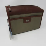 Cutter & Buck Utility Kit Travel Bag Cotton Twill Leather Trim Brown Tan New. Fixed Price $24.95.