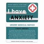 Anxiety Medical Alert Wallet Card Pvc Urgent Notice Mental Health Id. Fixed Price $6.79.