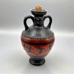 Vintage Black & Red Greek Style Amphora Vase W/ Olympian Motif Paper Insert. Fixed Price $9.71.
