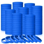 Liliful 50 Pcs Blue Silicone Rubber Bracelets, Blank Wristbands. Fixed Price $16.83.