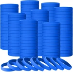 Liliful 50 Pcs Blue Silicone Rubber Bracelets, Blank Wristbands. Fixed Price $19.31.