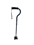 Medline Offset Folding Cane, 4-POINT Base With Cushioned Gel Handle, Blue. Fixed Price $7.99.