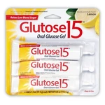 Glutose 15 Oral Glucose Gel, Grams 40% Strength Lemon Flavor, 3/PACK. Fixed Price $19.89.