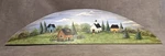 Fine American Folk Art Painting On Wood Panel View Of Town Signed Croissette. Fixed Price $87.50.