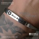 Men Silver Torque Cuff Bangle 22 Symbol Designs & Personal Engraving. Fixed Price $130.60.