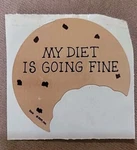 Vintage 1980'S Rrp My Diet Is Going Fine Scrapbooking Rare Sticker Strip. Fixed Price $7.77.