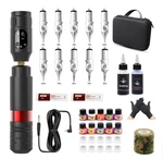 Wireless Tattoo Kit Complete For Beginners Pen Machine With Power Supply Needles. Fixed Price $55.99.