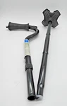 Medline Offset Folding Cane With 4-POINT Base Cushioned Gel Handle, Black. Fixed Price $18.99.