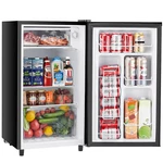 Compact 3.2 Cu.ft Mini Fridge With Freezer, Single Door, Adjustable Thermostat. Fixed Price $138.00.