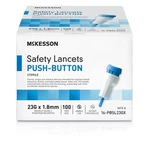 Mckesson Push Button Safety Lancets 16-PBSL23GX Box Of 100, Blue. Fixed Price $32.95.