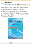 Oraquick Hiv Test Home Diagnosis Kit. Fixed Price $25.00.