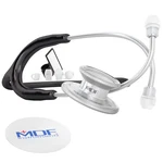 Md Stainless Steel Stethoscope, Adult, Black Tube, Silver Chestpieces-heads.... Fixed Price $77.45.
