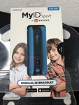 Myid Sport By Endever Medical Bracelet Lifetime Warranty Gray Blue Child New. Fixed Price $9.99.