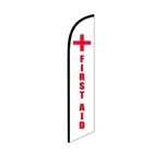 First Aid White Swooper Flutter Feather Flag 3FT X 11.5FT Tall. Fixed Price $89.95.