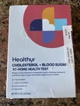 Healthyr Cholesterol + Blood Sugar, At Home Test, Expires 7/2025. Fixed Price $15.00.