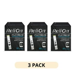 3 Pack Relion Platinum Blood Glucose Strips 50 Count Diabetes Testing. Fixed Price $37.99.