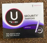 By Kotex Security Tampons Super Plus Unscented 32 Count Plastic Applicator. Fixed Price $77.77.