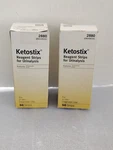 2PK Ketostix 2880 Reagent Urinalysis Vitro 100 Strips Xp 04/27 Diabetes. Fixed Price $18.79.