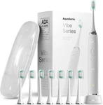 Aquasonic Vibe Series Ultra-whitening Toothbrush- 8 Heads & Travel Case. Fixed Price $17.50.