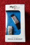 Myid Sleek Medical Bracelet By Endevr Black / Silver Medication Allergies New. Fixed Price $26.99.