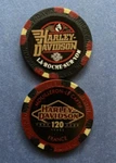 LOT/2 Harley Davidson 120 Poker Chip From La-roche Hd In Mouilleron, France. Fixed Price $15.00.