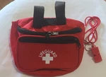 Red Lifeguard Hip Pack Fanny First Aid Medical Kit Pouch With Whistle. Fixed Price $10.99.