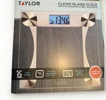 Taylor Digital Bathroom Scale Clear Glass- #7595W- New In Unopened Box. Fixed Price $24.99.
