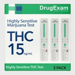 3 Pack - Drugexam Made Usa Most Sensitive Marijuana Thc 15 Ng/ml Single Panel. Fixed Price $11.31.