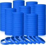 Liliful 50 Pcs Blue Silicone Rubber Bracelets, Blank Wristbands. Fixed Price $18.00.