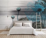 3D Blue Lotus Leaf K6450 Wallpaper Mural Self-adhesive Removable Sticker Kay. Fixed Price $65.93.