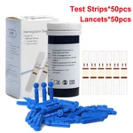50PCS Test Strips For Blood Hemoglobin Meter Analyzer Anemia Monitor HB-101. Fixed Price $26.05.